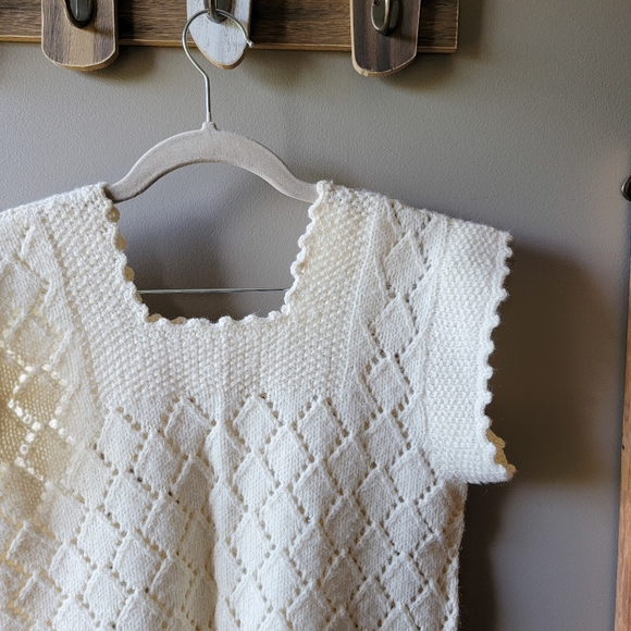 Handmade | Diamond Crochet Knitted Sweater Top - Picture 5 of 5
